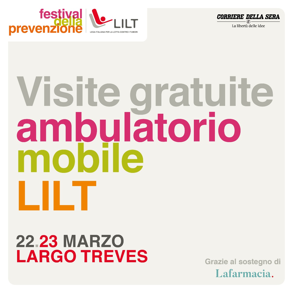 Lafarmacia. sostiene il Festival della Prevenzione promosso da Lilt, offrendo opportunità di visite gratuite 